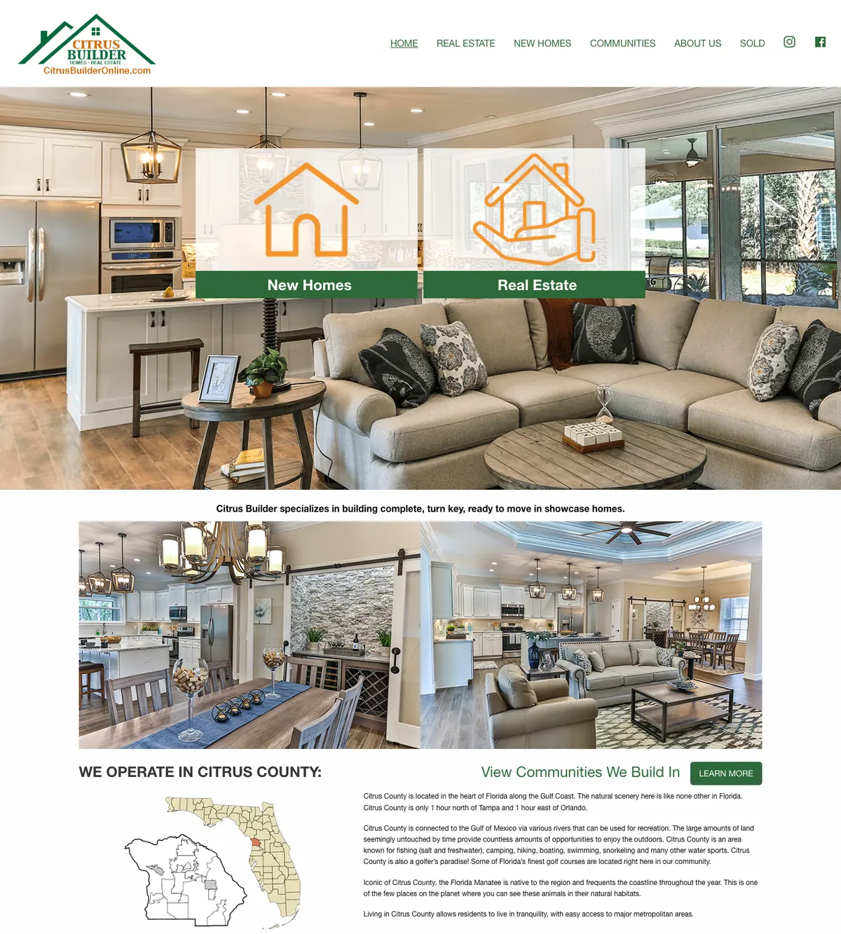 Screenshot of the Citrus Builder website designed by Anchorlynk