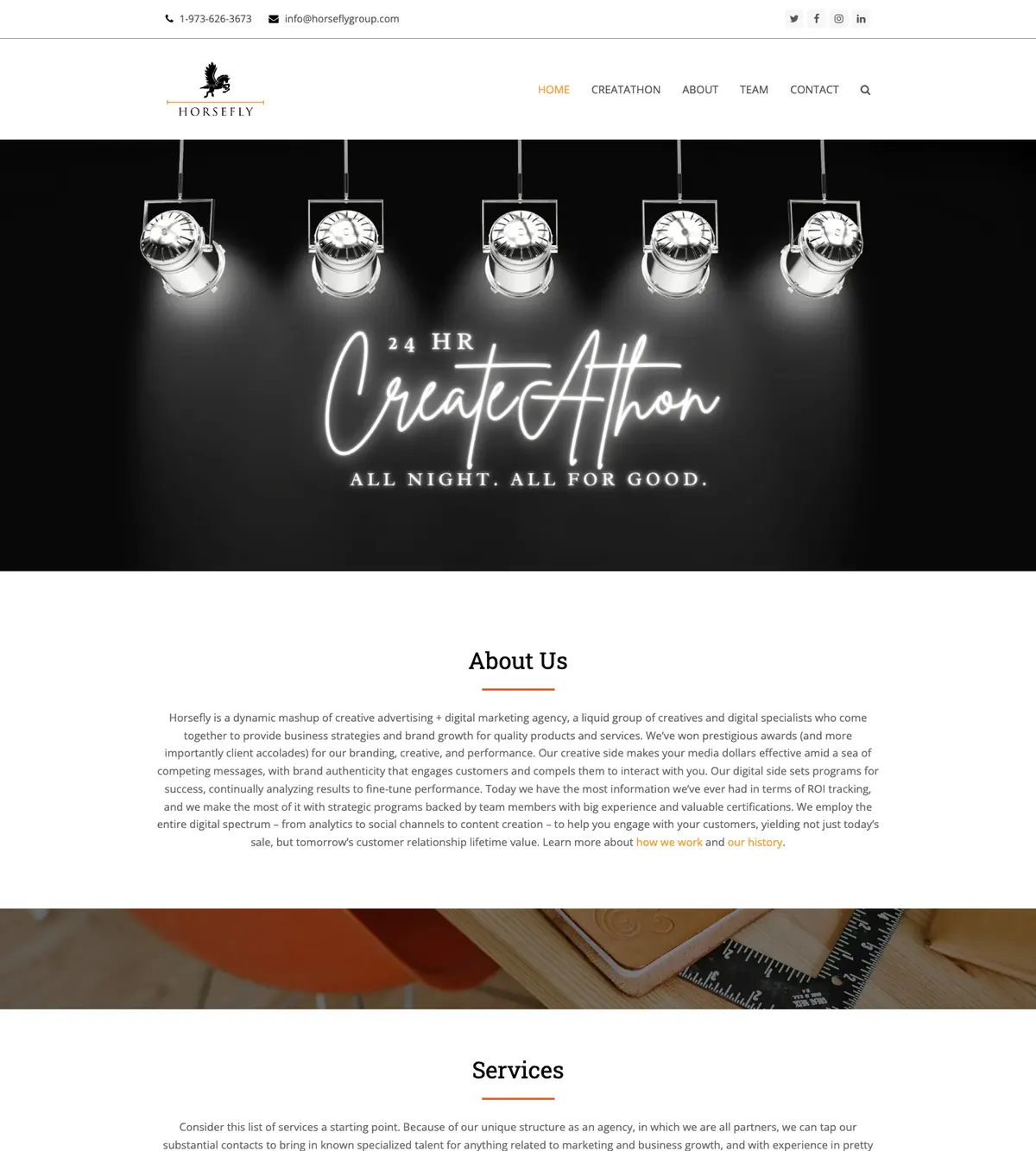 Screenshot of the Horsefly Group website designed by Anchorlynk