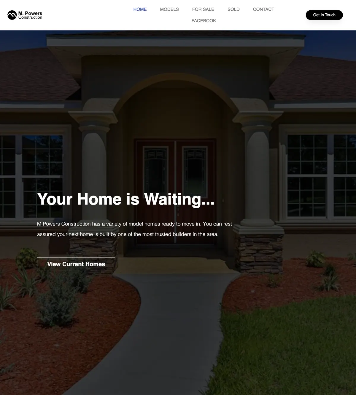 Screenshot of the M Powers Construction website designed by Anchorlynk