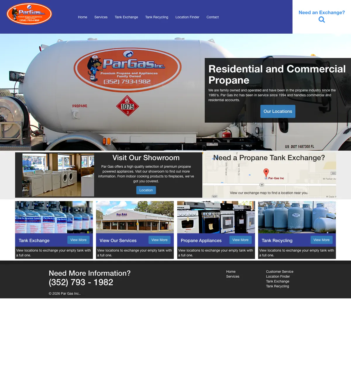 Screenshot of the Par Gas website designed by Anchorlynk