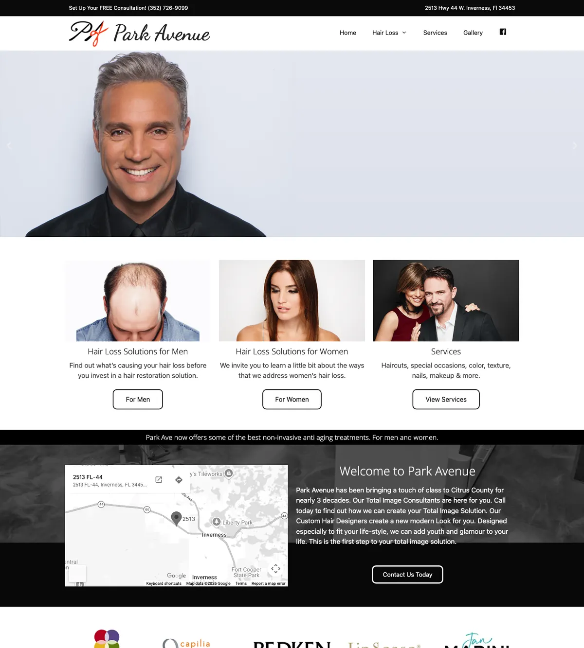 Screenshot of the Park Avenue website designed by Anchorlynk